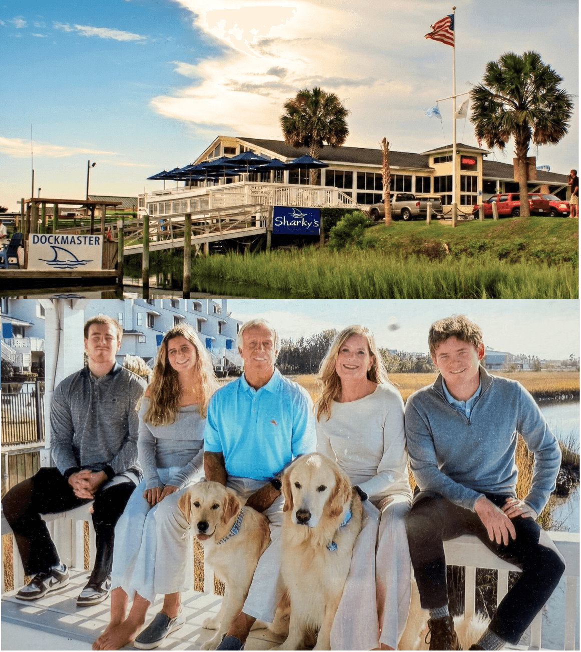 The Harris family and Sharky's waterfront restaurant — 36 years of good times